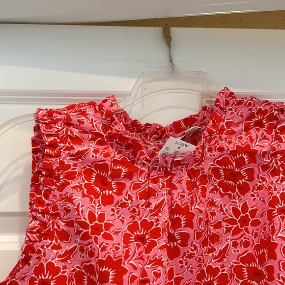 J. CREW NWT floral ruffle tank size L - Picture 4 of 4